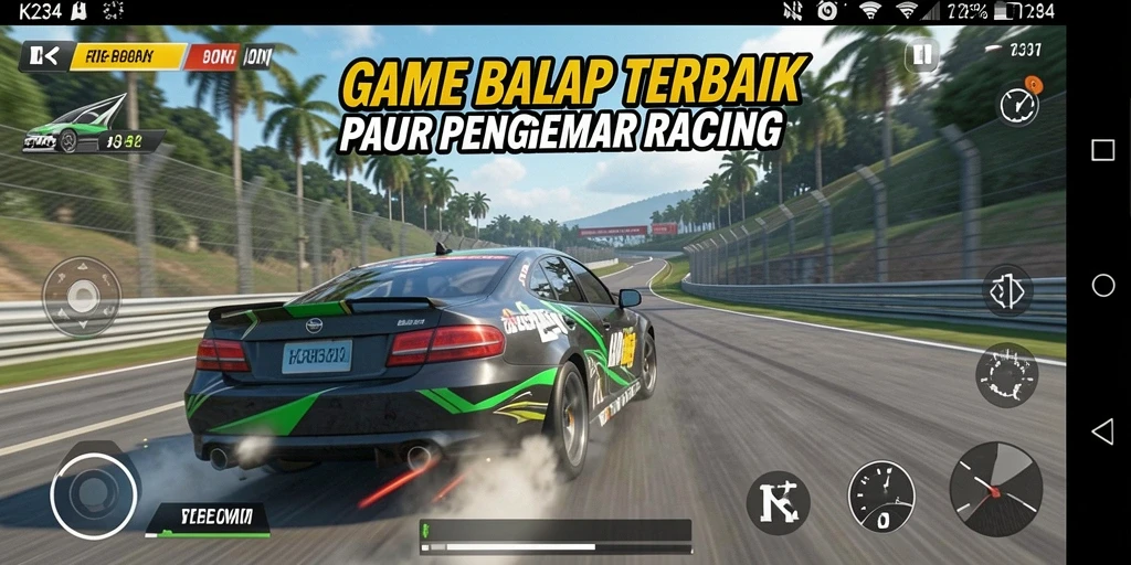 Gameplay mendebarkan di K234 dengan balapan seru.
