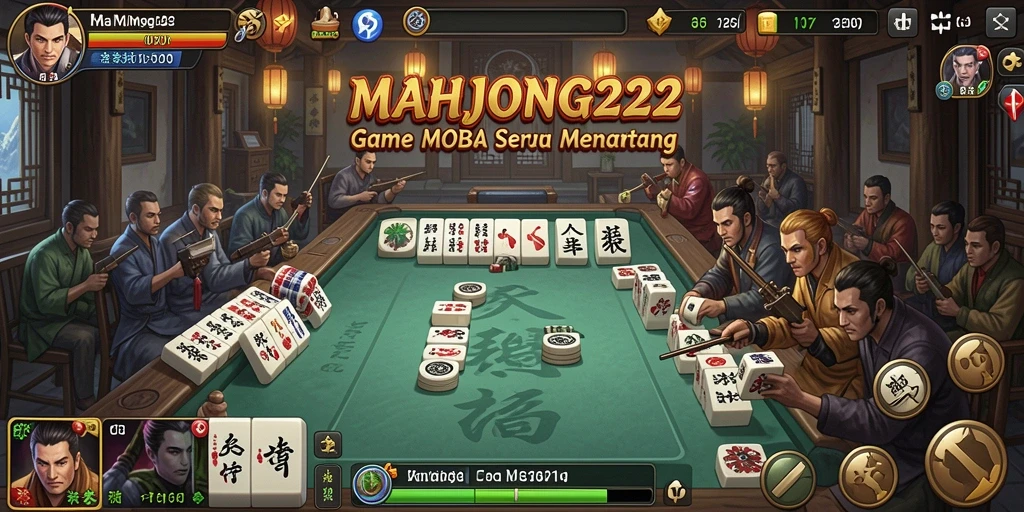 Tampilan gameplay MOBA yang mendebarkan di MAHJONG222.