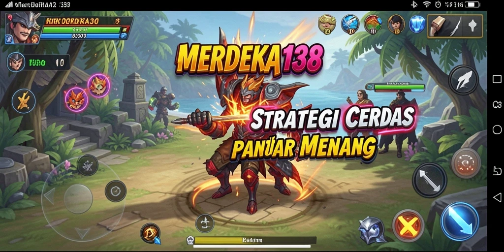 Tangkapan layar gameplay MERDEKA138 yang menggambarkan strategi pertempuran.